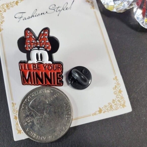 Minnie Mouse Lapel Pin I ll Be Your Enamel Badge Brooch Accessories Jewelry Pin - Picture 3 of 5